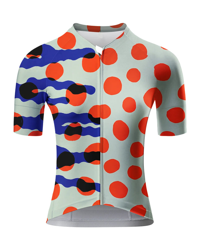 ROCKBROS Women's Bold Orange Polka Dot Padded Bib Cycling Bibs