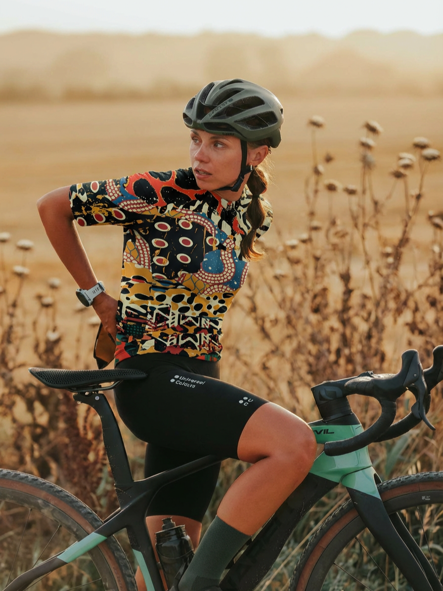 ROCKBROS Women's "Wild Mosaic" All-Weather Multi-Texture Pro Aero Jersey