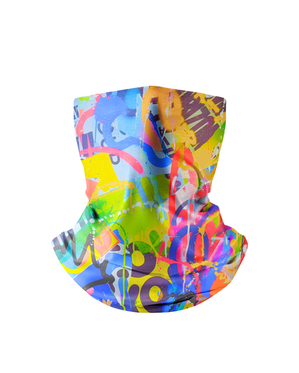 ROCKBROS Neon Chaos Abstract Graffiti All-Weather Face Mask