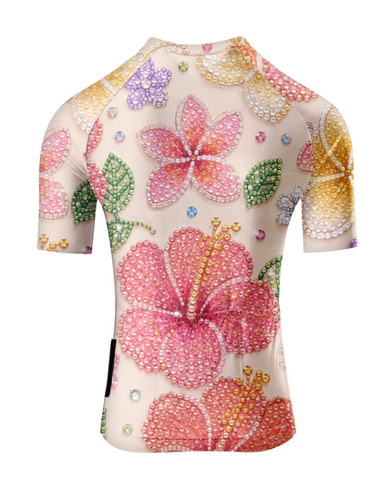 ROCKBROS Women's Crystal Bloom Diamond Floral Aero Cycling Jersey