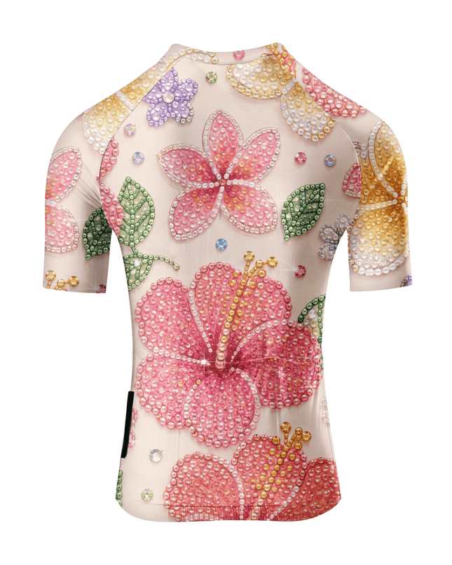 ROCKBROS Women's Crystal Bloom Diamond Floral Aero Cycling Jersey
