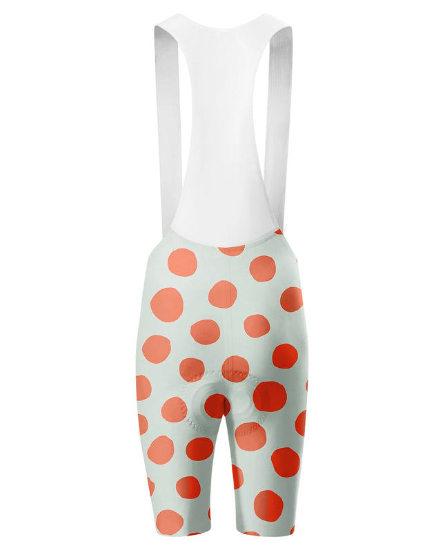 ROCKBROS Women's Bold Orange Polka Dot Padded Bib Cycling Bibs