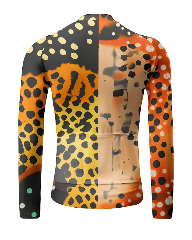 ROCKBROS Wild Leopard Dots Long Sleeve Pro Aero Cycling Jersey