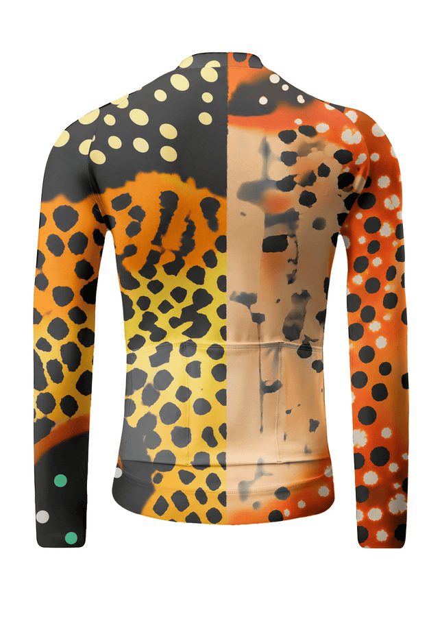 ROCKBROS Wild Leopard Dots Long Sleeve Pro Aero Cycling Jersey