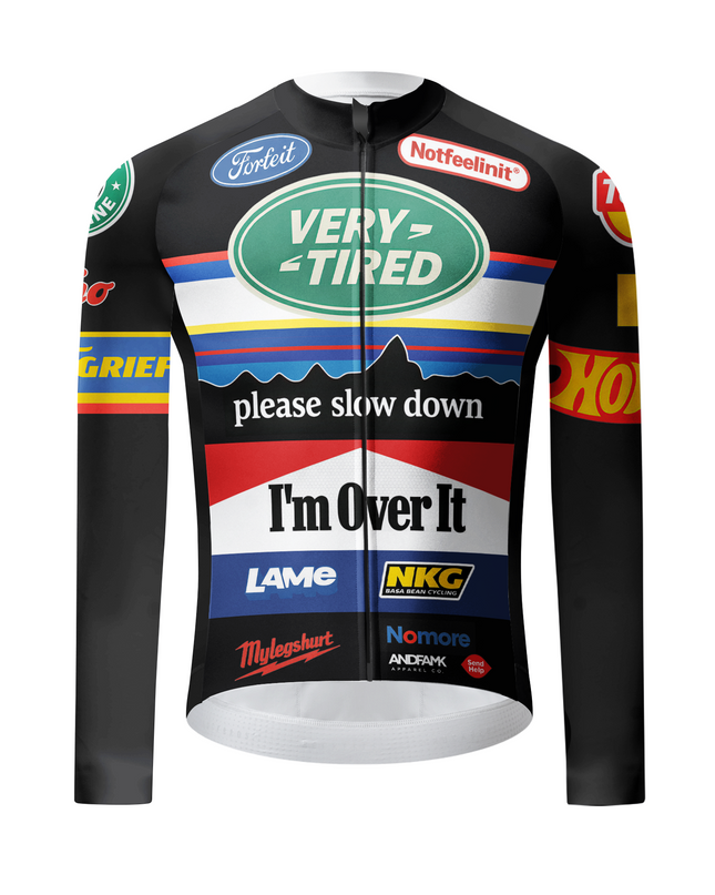 ROCKBROS "Very Tired" Satirical Parody Pro Long Sleeve Cycling Jersey