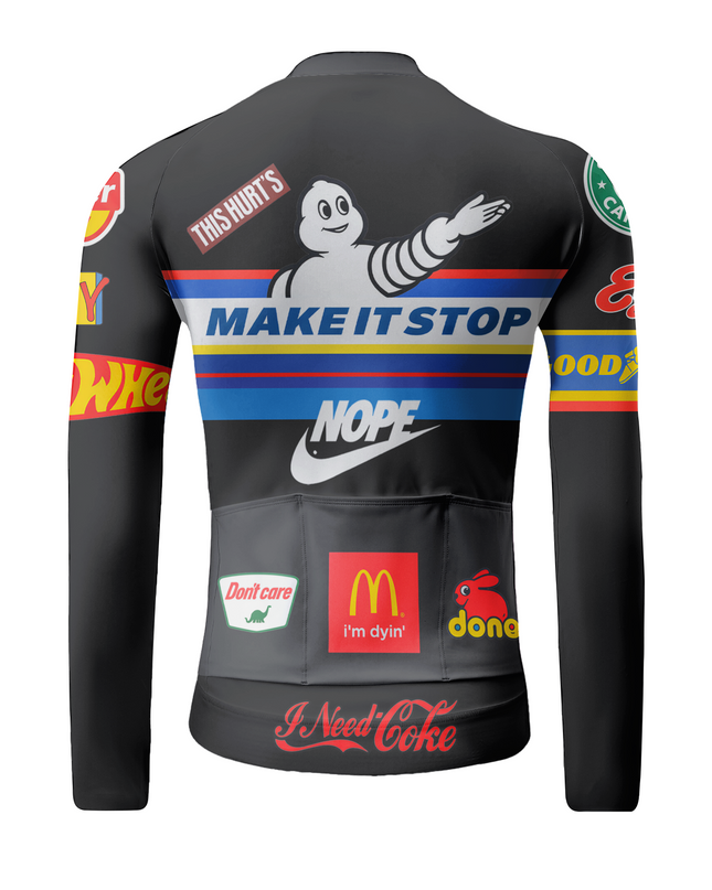 ROCKBROS "Very Tired" Satirical Parody Pro Long Sleeve Cycling Jersey