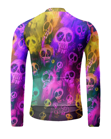 ROCKBROS "Skull Riot" Neon Graffiti Art Long Sleeve Cycling Jersey