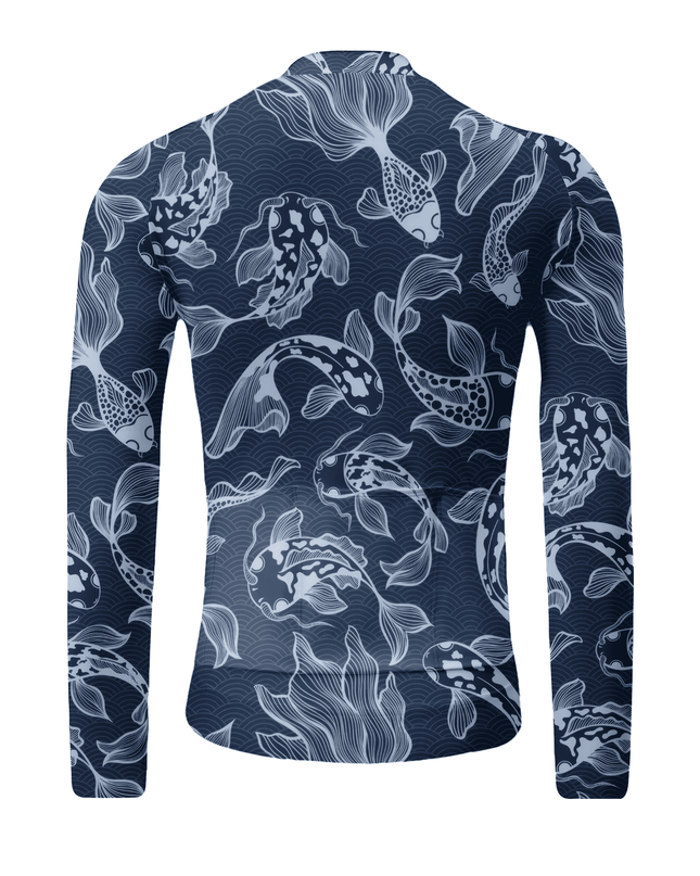 ROCKBROS Oriental Koi Waves Art Long Sleeve Cycling Jersey