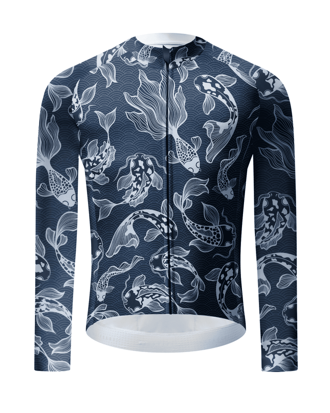ROCKBROS Oriental Koi Waves Art Long Sleeve Cycling Jersey