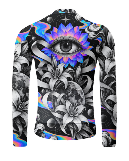 ROCKBROS "Cosmic Eye" Surrealist Floral Art Long Sleeve Cycling Jersey