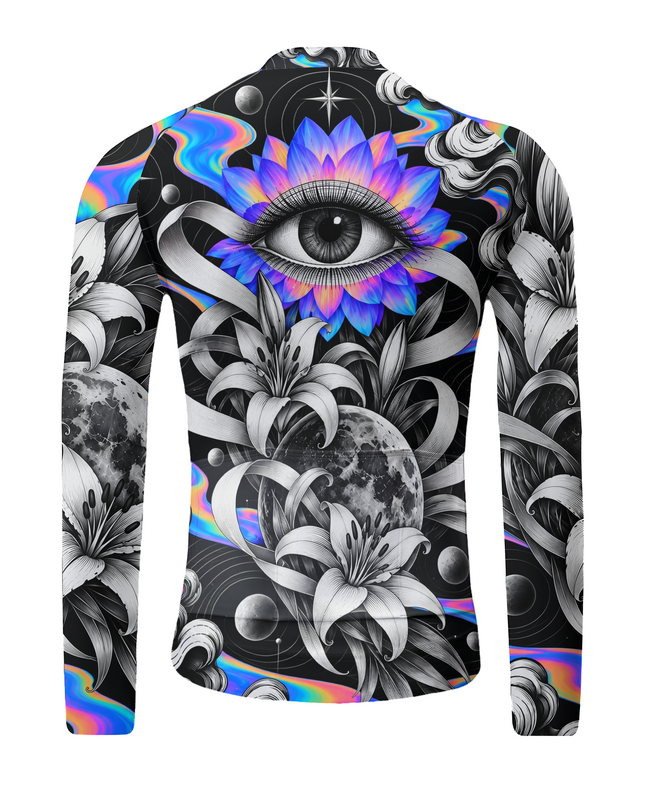 ROCKBROS "Cosmic Eye" Surrealist Floral Art Long Sleeve Cycling Jersey