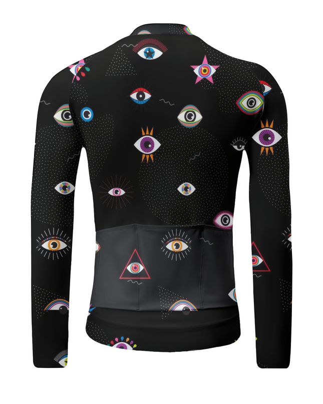 ROCKBROS "Evil Eye" Surrealist Mystic Art Long Sleeve Cycling Jersey