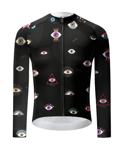 ROCKBROS "Evil Eye" Surrealist Mystic Art Long Sleeve Cycling Jersey