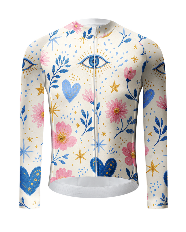 ROCKBROS "Celestial Eye" Star Floral Art Long Sleeve Cycling Jersey