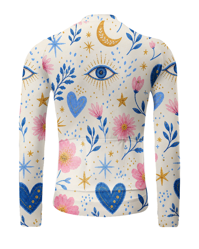 ROCKBROS "Celestial Eye" Star Floral Art Long Sleeve Cycling Jersey