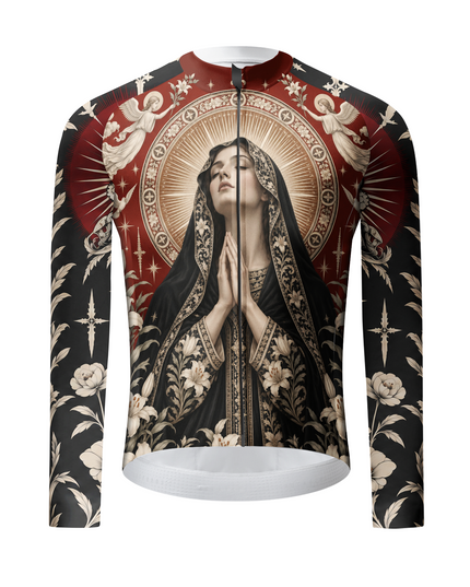 ROCKBROS Renaissance Madonna Sacred Art Long Sleeve Cycling Jersey