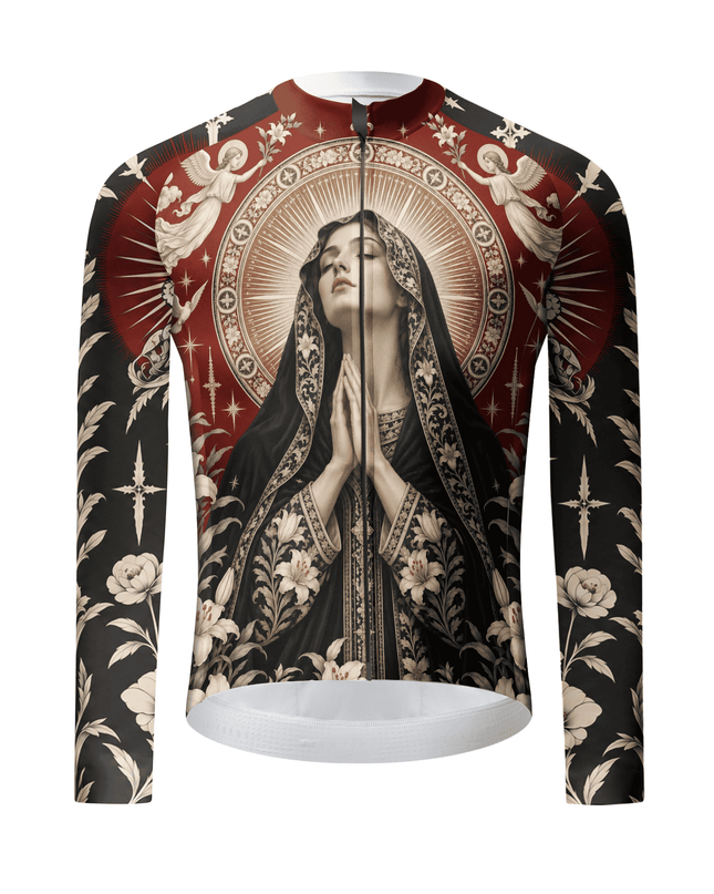 ROCKBROS Renaissance Madonna Sacred Art Long Sleeve Cycling Jersey