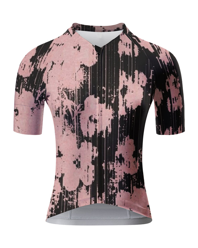 ROCKBROS Women's Pink Distressed Floral Cycling Jersey