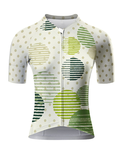 ROCKBROS Women's Cycling Jersey Short Sleeve Breathable Green Polka Dot Cycling Set