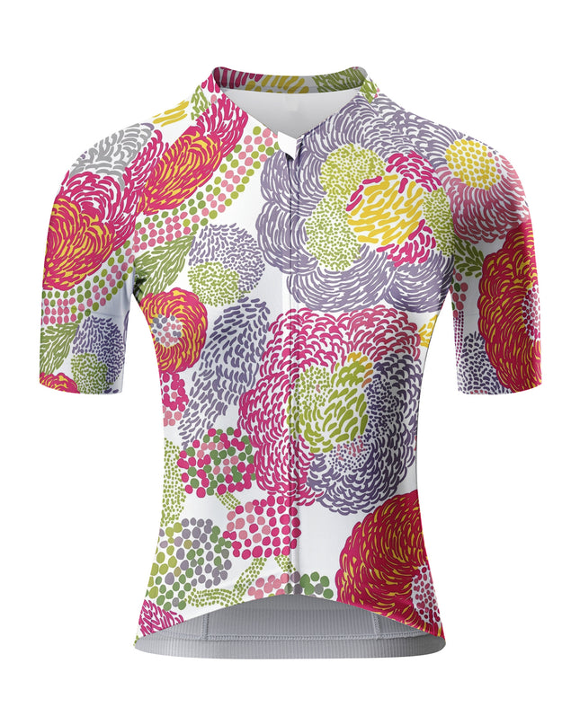 ROCKBROS Women's Dot Floral Print Short Sleeve Cycling Jersey