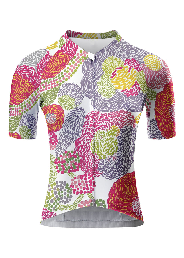 ROCKBROS Women's Dot Floral Print Short Sleeve Cycling Jersey