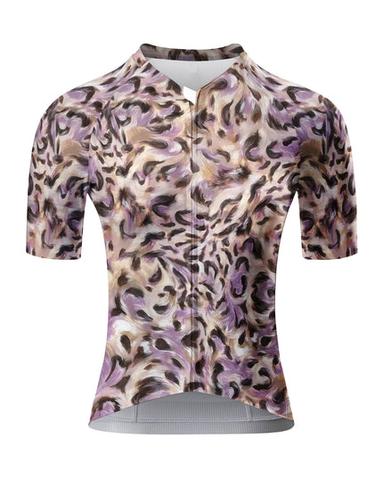 ROCKBROS Women Purple Abstract Leopard Cycling Jersey