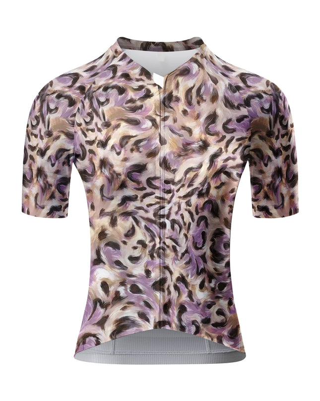 ROCKBROS Women Purple Abstract Leopard Cycling Jersey