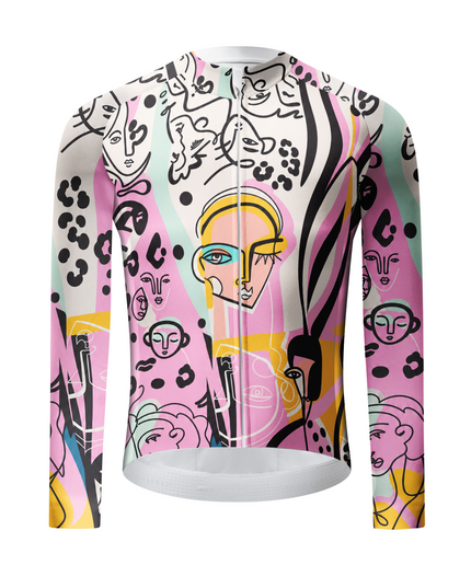 ROCKBROS "Muse Faces" Expressionist Art Long Sleeve Cycling Jersey