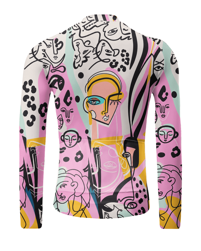 ROCKBROS "Muse Faces" Expressionist Art Long Sleeve Cycling Jersey