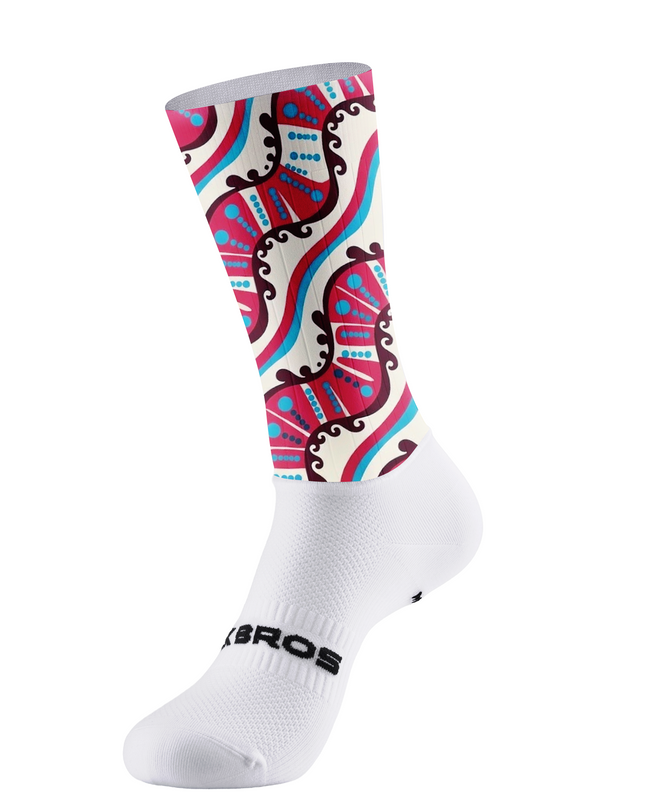 ROCKBROS Vintage Folk Art Wave Print Socks