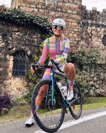 ROCKBROS Women's Retro Patchwork Floral Short Sleeve Cycling Set