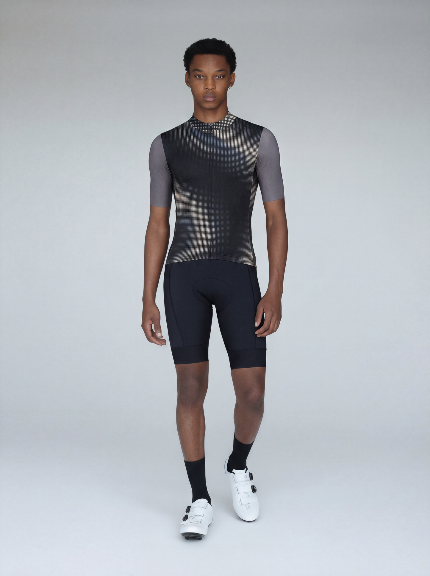 RockBros Men's "Carbon Flash" Halftone Gradient Performance Cycling Jersey