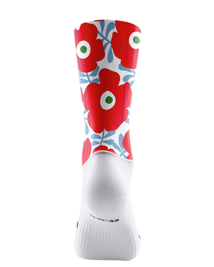 ROCKBROS Red Poppy Floral Print Compression Socks