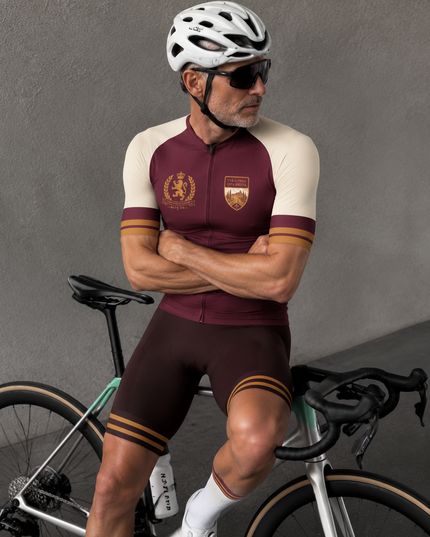 ROCKBROS Men's Royal Lion Crest Vintage Club Cycling Jersey