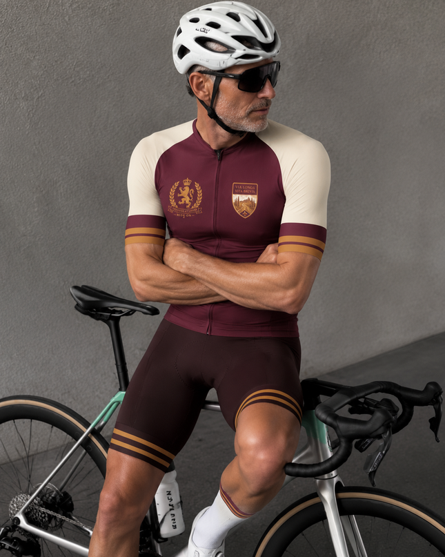 ROCKBROS Men's Royal Lion Crest Vintage Club Cycling Jersey