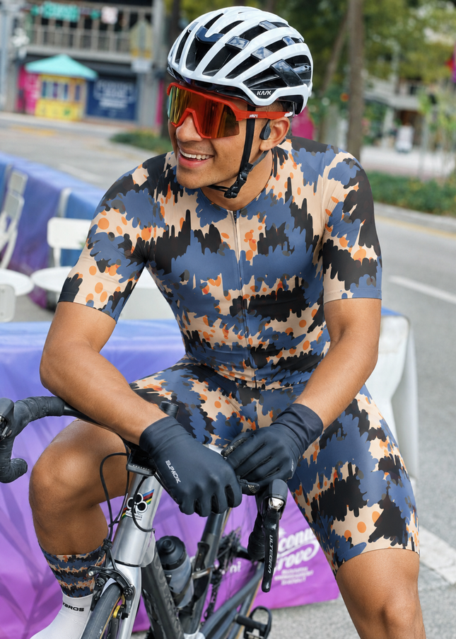 ROCKBROS Men's Abstract Scribble Pro Aero Cycling Jersey