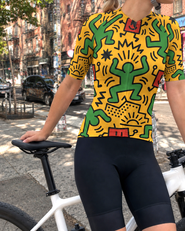 ROCKBROS Women's Retro LES Graffiti Cycling Jersey
