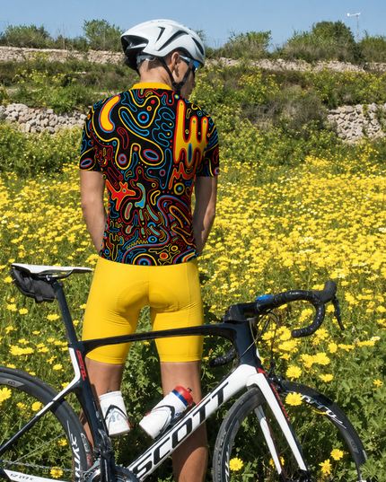 ROCKBROS Men's Psychedelic Fluid Graffiti Cycling Jersey