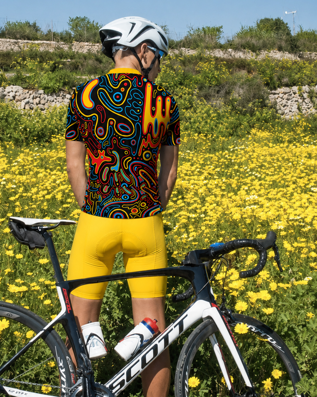 ROCKBROS Men's Solid Bright Yellow Cycling Shorts