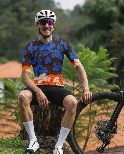 ROCKBROS Men's Gradient Floral Father's Day Cycling Jersey