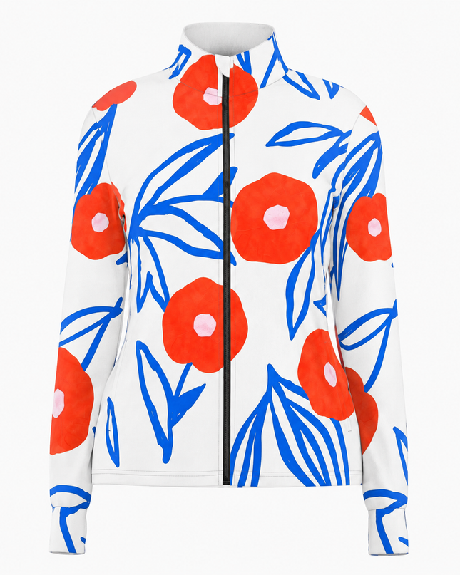 Cobalt Petal Sketch Windproof Jacket