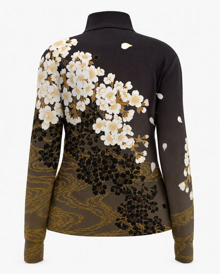 Golden Sakura Noir Windproof Jacket