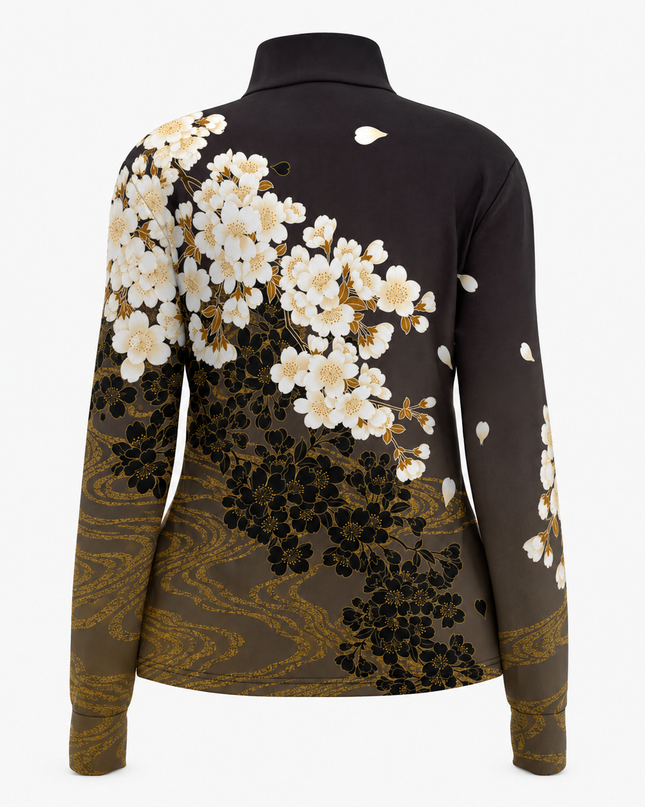 Golden Sakura Noir Windproof Jacket