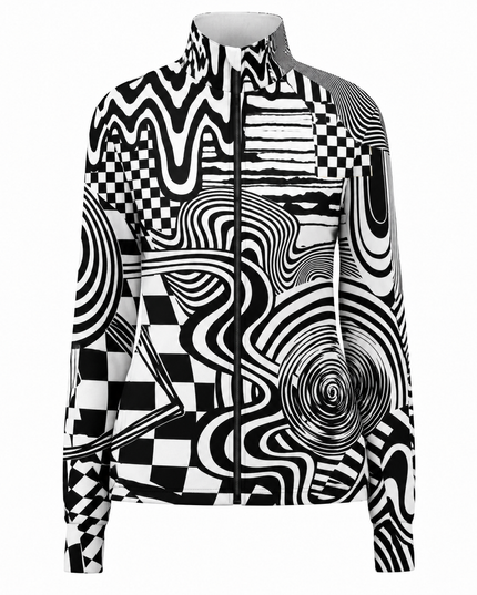 Monochrome Optical Maze Windproof Jacket