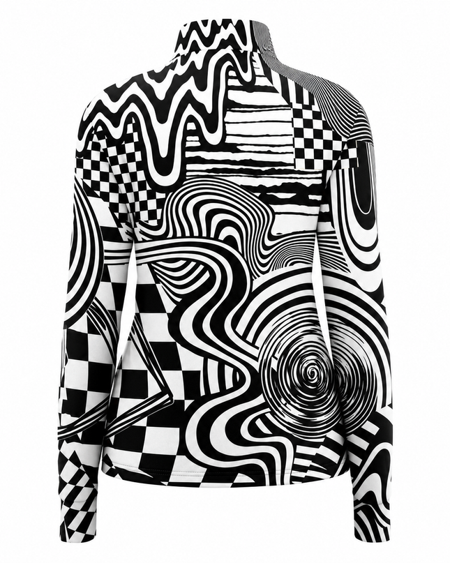 Monochrome Optical Maze Windproof Jacket