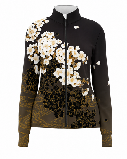 Golden Sakura Noir Windproof Jacket