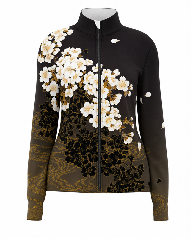Golden Sakura Noir Windproof Jacket