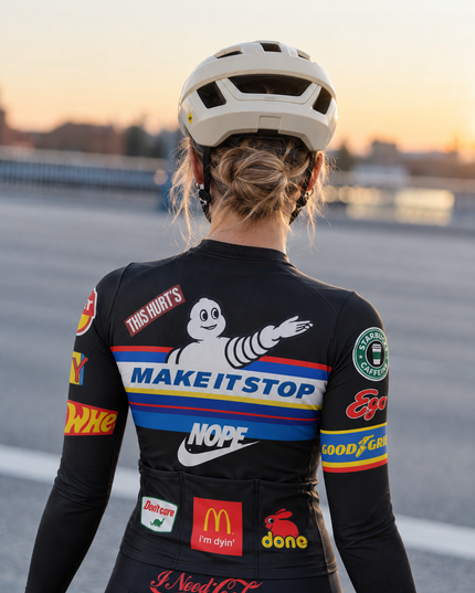 ROCKBROS "Very Tired" Satirical Parody Pro Long Sleeve Cycling Jersey