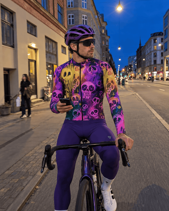 ROCKBROS "Skull Riot" Neon Graffiti Art Long Sleeve Cycling Jersey