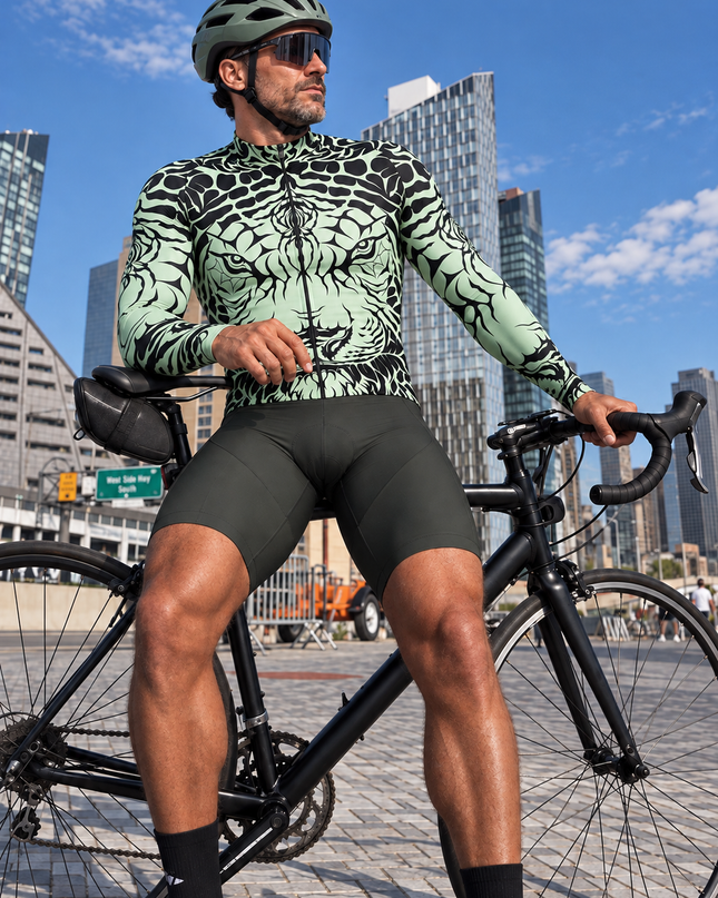 ROCKBROS Tribal Tiger Animal Print Long Sleeve Cycling Jersey